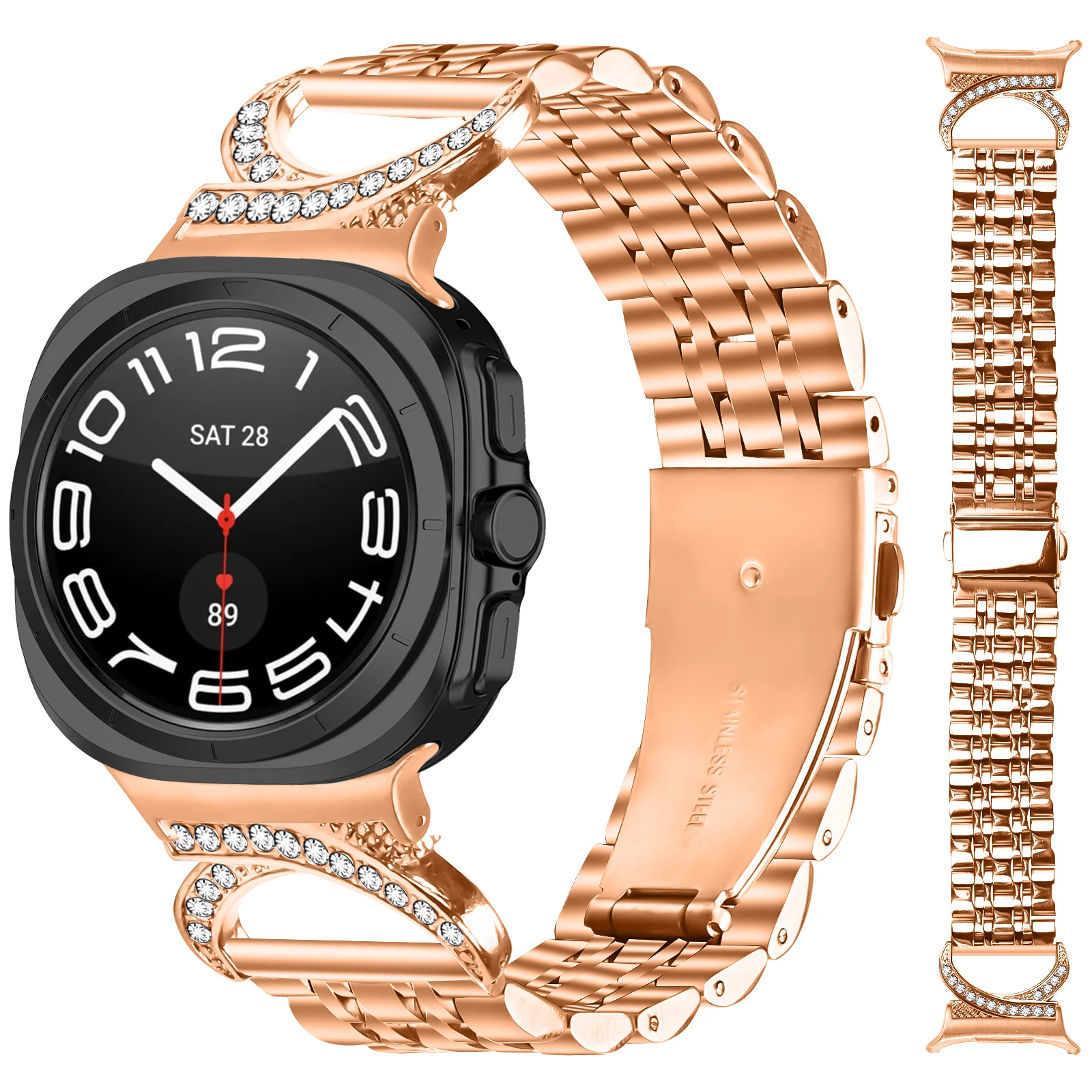 لساعة سامسونج جالاكسي الترا باند 47 ملم حزام معدني من الفولاذ المقاوم للصدأ للرجال والنساء سوار معصم من الفولاذ المقاوم للصدأ #4