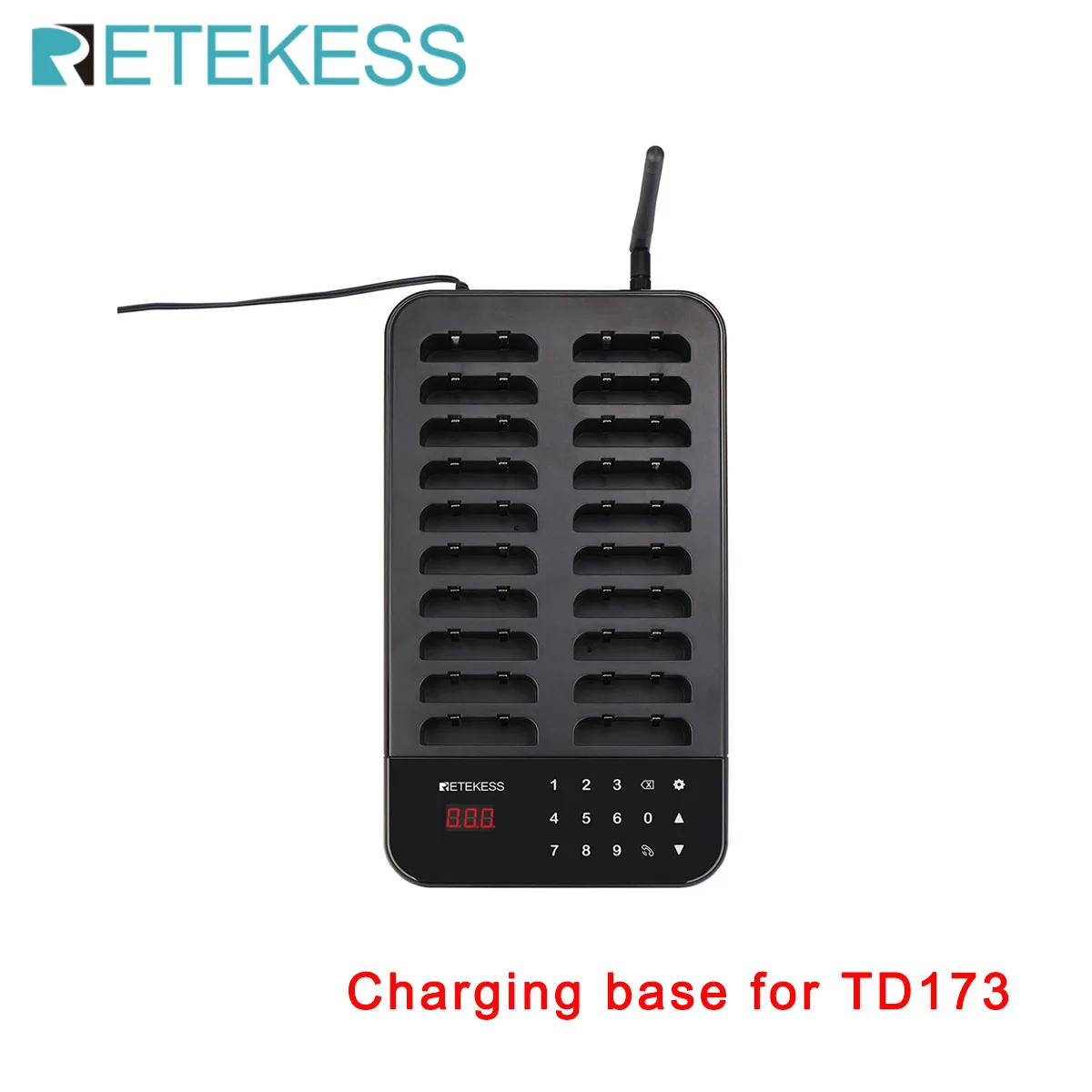 Retekess Charging Base Touch Keypad For TD173 Restaurant Pager Wreless Calling Queuing System For Cafe Bar Food Court Truck Club