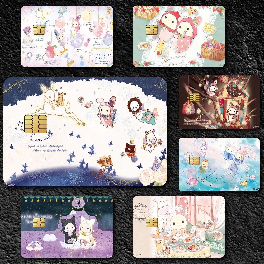 Sentimental Circus Cartoon Fashion Waterproof Scratch Pattern New Stickers Decoration 4 PCS Card Cover