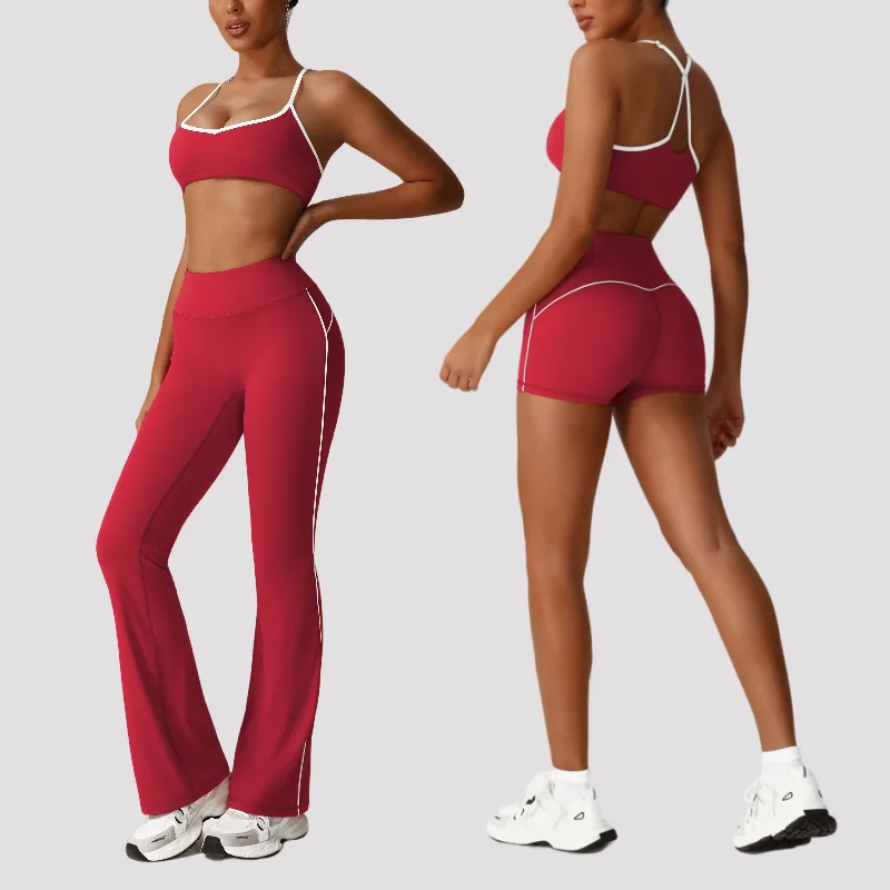 

Seamless Yoga Set Sports Fitness High Waist Hip-lifting Naked Skinny Sports Bra Suit Running Workout Clothing Gym Suit for Women