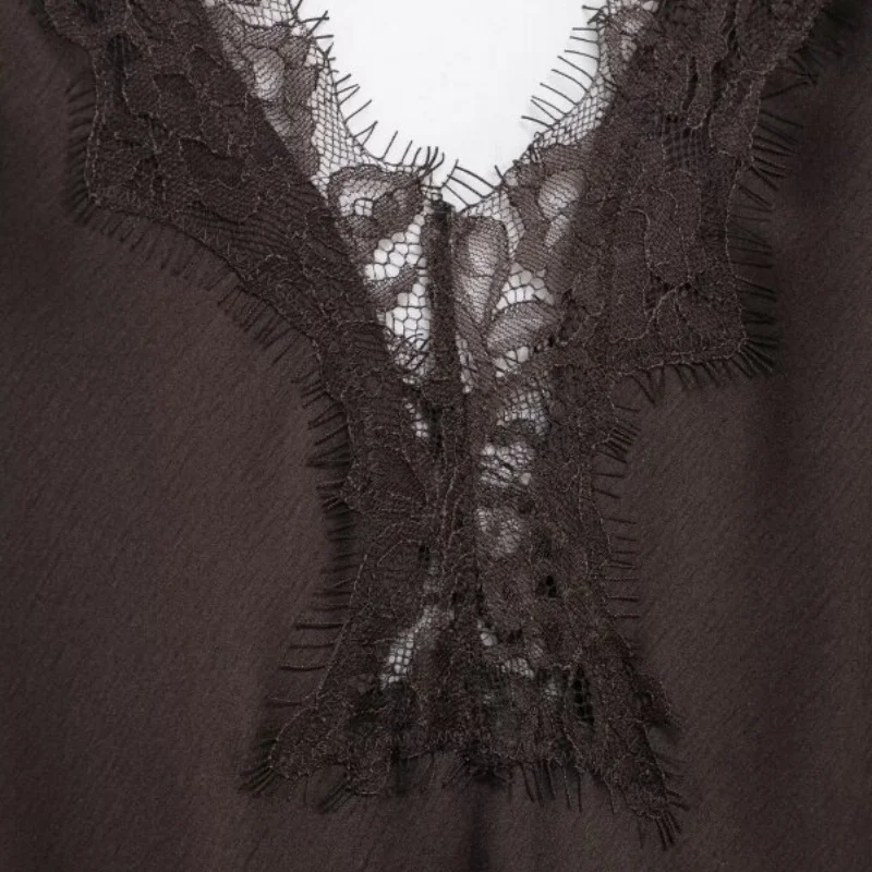 Robe d'été asymétrique en Satin et dentelle pour femmes, tenue élégante, col en v, bretelles Spaghetti, robe de soirée en boîte de nuit