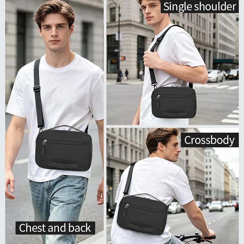 Men Shoulder Bag Crossbody Bags Electronic Organizer Bag Waterproof Multi Compartment Digital Accessories Cable Storage Pouch