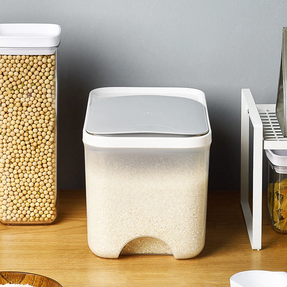 

Plastic Storage Sealed Rice Bucket Large Household Rice Bin Opening Stable Feet Household Grain Bin Food Container