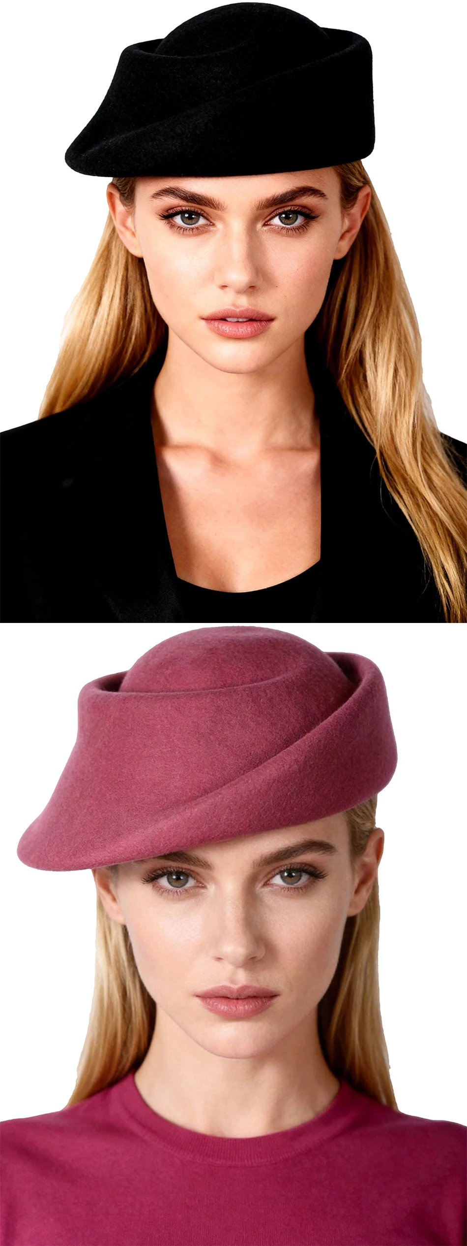 FS Luxusmarke, weiße und lila Wollhüte für Frauen, elegante Hüte für Teepartys, Pillbox-Hüte, Winter-Beret, französische Mütze, Sombreros Mujer. – Detail 2