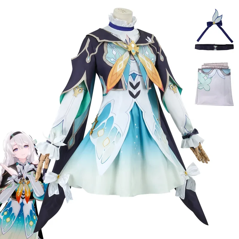 Game Honkai Star Rail Firefly Cosplay Costume Dress Uniform Wig Full Set Suits Uniform Firefly Cosplay Wig Costume Props