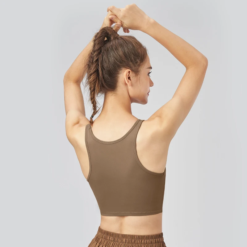 Camiseta sin mangas con espalda cruzada para mujer, corpiño deportivo básico de verano, ropa de calle, Top corto Sexy para Fitness, secado rápido, chaleco delgado para entrenamiento de Yoga