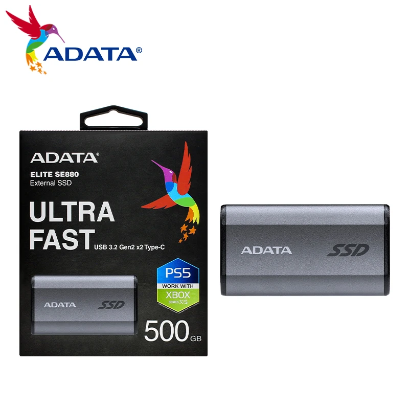 ADATA Portable SSD SE880 USB3.2 Type-C High Speed Solid State Drive 2000Mb/s External Hard Drive HD 500GB 1TB 2TB Mini SSD Disk