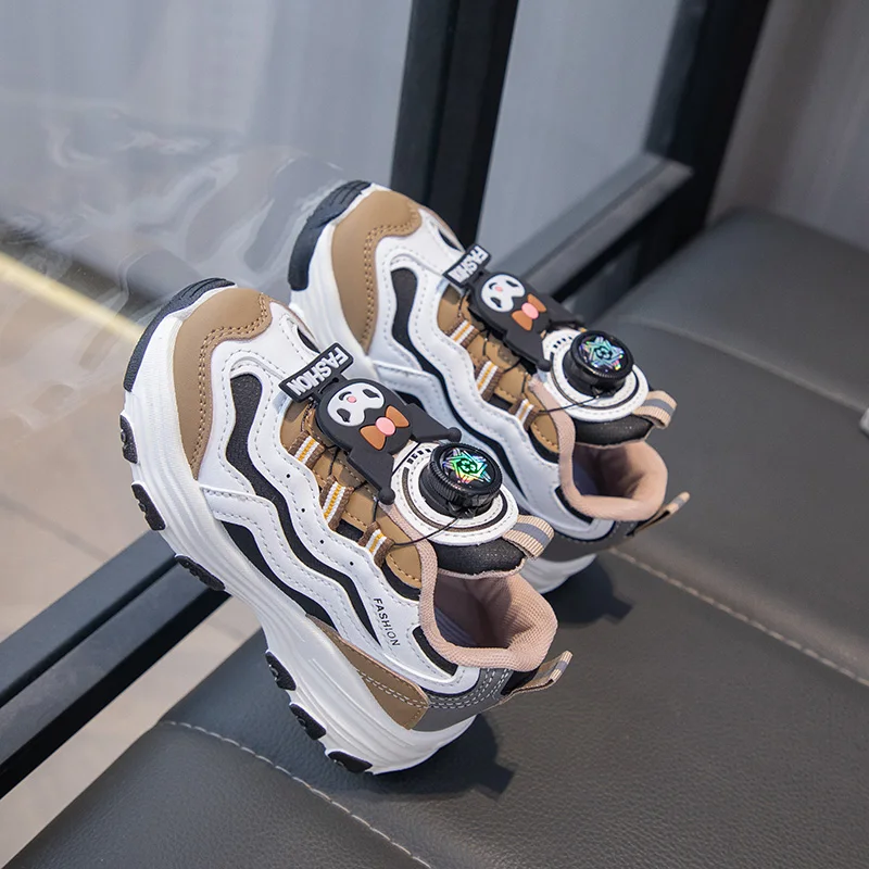 أحذية ديزني كورومي الرياضية للأطفال مريحة بإبزيم دوار وكتلة ألوان عصرية للأب أحذية كاجوال مطاطية قابلة للتنفس #5