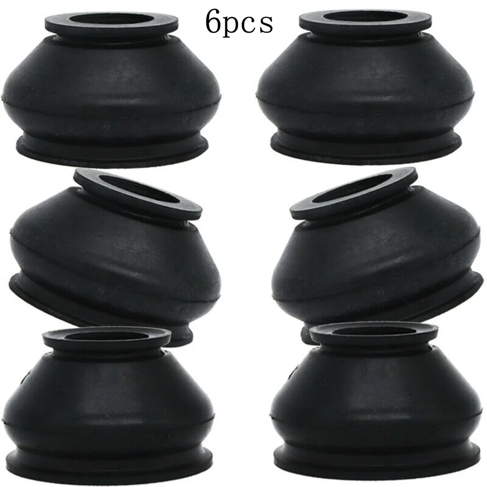 6 Pcs Universal Black Rubber Tie Rod End Ball Joint Dust Cover Car Suspension Steering Ball Joint Parts Accessories