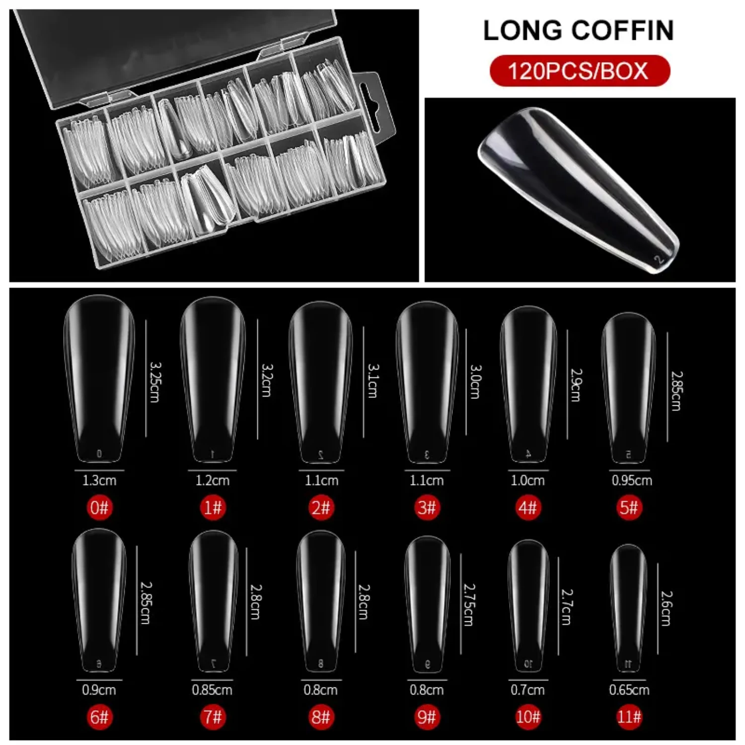 Flawless Manicure Look Achieved with 120 Stunning Transparent Acrylic Capsule Fake Nails in Boxed Kit for Perfect Nail Styling