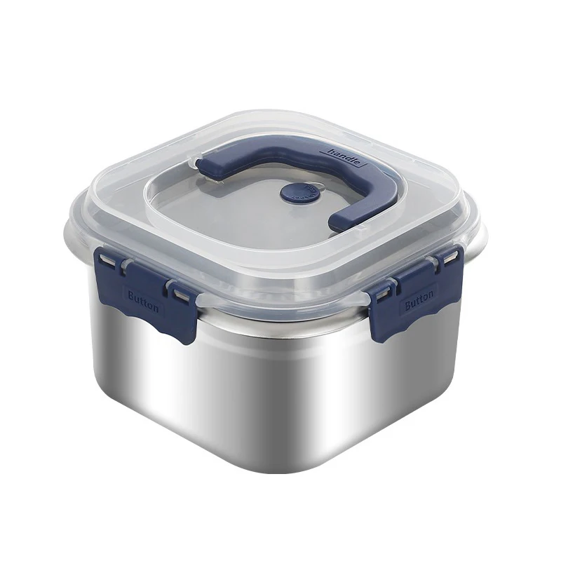 316Stainless Steel Salad Fruit Food Container Sealed Anti-drip Large Capacity Lunch Box Camping Picnic Box For Fruit Salad Food