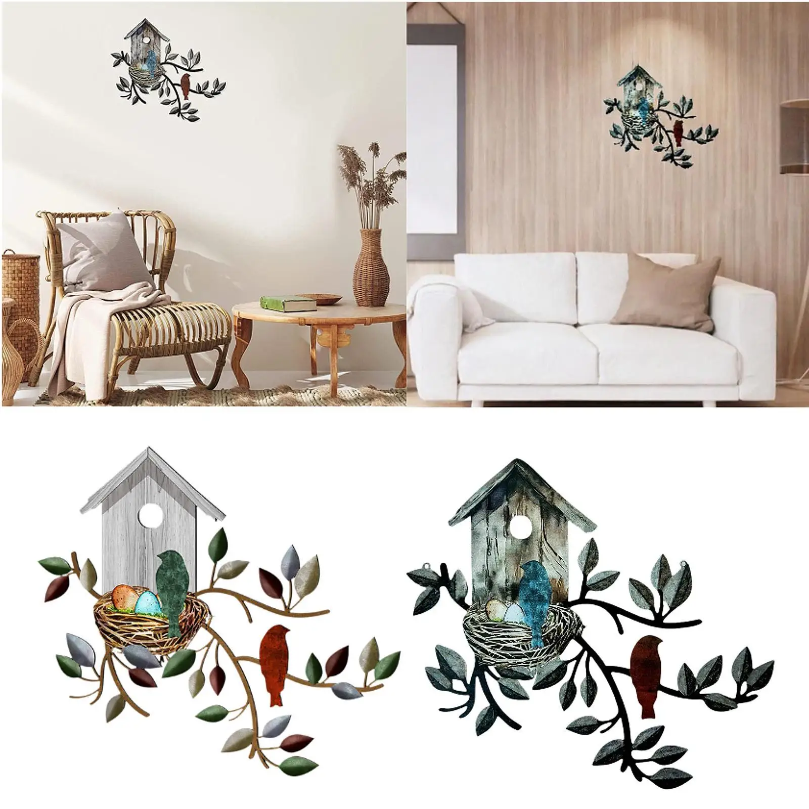 

Birdhouse Metal Wall Art Decor Wall Decoration Rustic Modern Art Crafts for