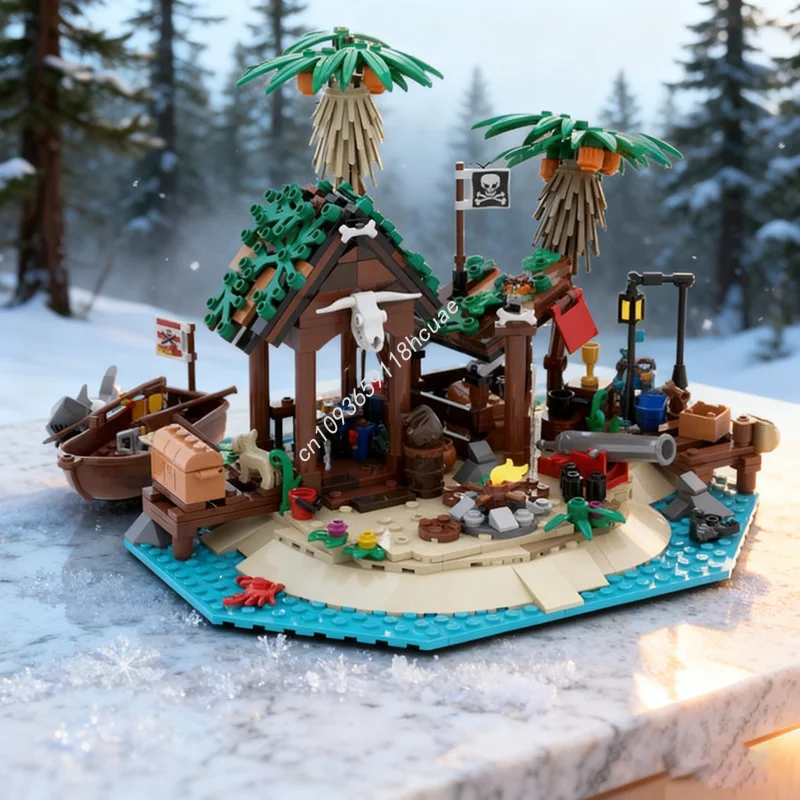 521 pz MOC Smuggler s Shanty Remake Pirateed Modello Building block Architettura regali di Natale idea creativa giocattolo Compleanno per bambini