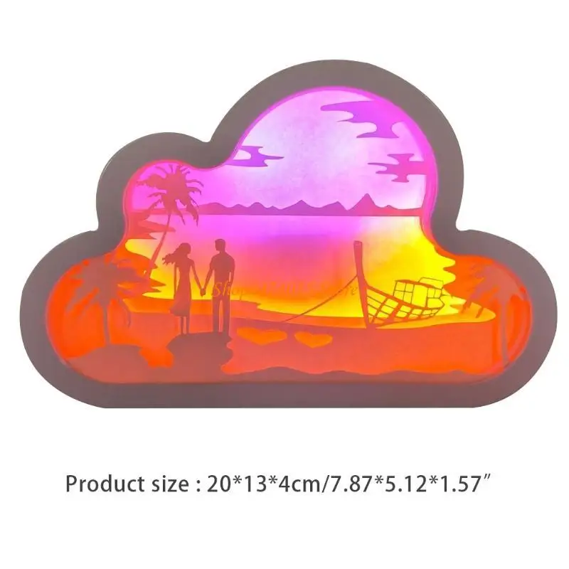 K1AA ​​облачная бумага гравировка светодиодная ночная свет Dektop Baby Kid Decor