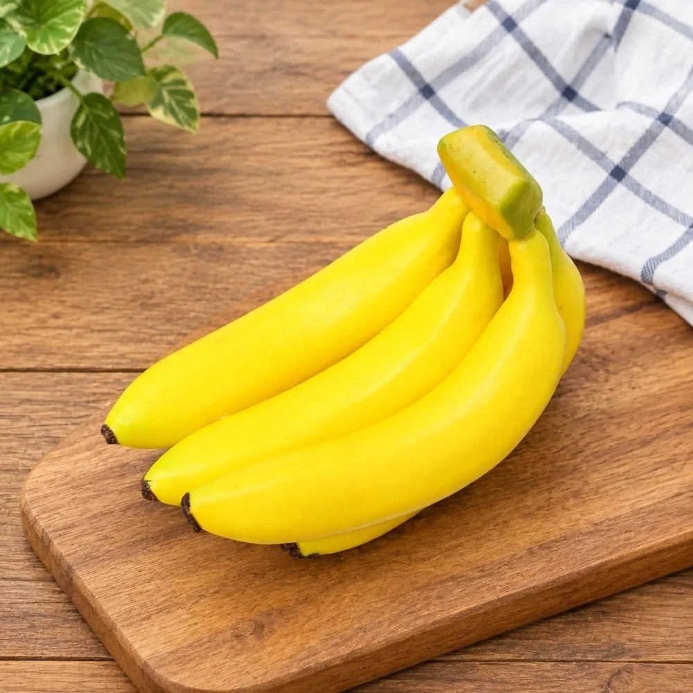 Plastic Foam Artificial Banana Bunch Life Size Bunch Shape Fake Fruit Prop Desktop Ornament Realistic Texture
