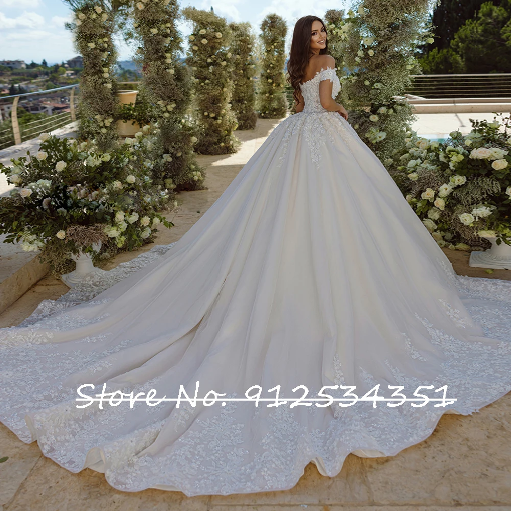 Vestidos De Novia Off the Shoulder Ball Gown Wedding Dresses See Through Bodice Vintage Robe Mariage Backless Gorgeous Trouwjurk