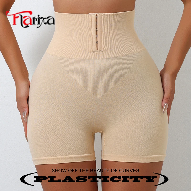 Flarixa Waist Trainer Body Shaper Panties Fajas High Waist Tummy Control Shorts Women Belly Slimming Shapewear Hip Lift Pants