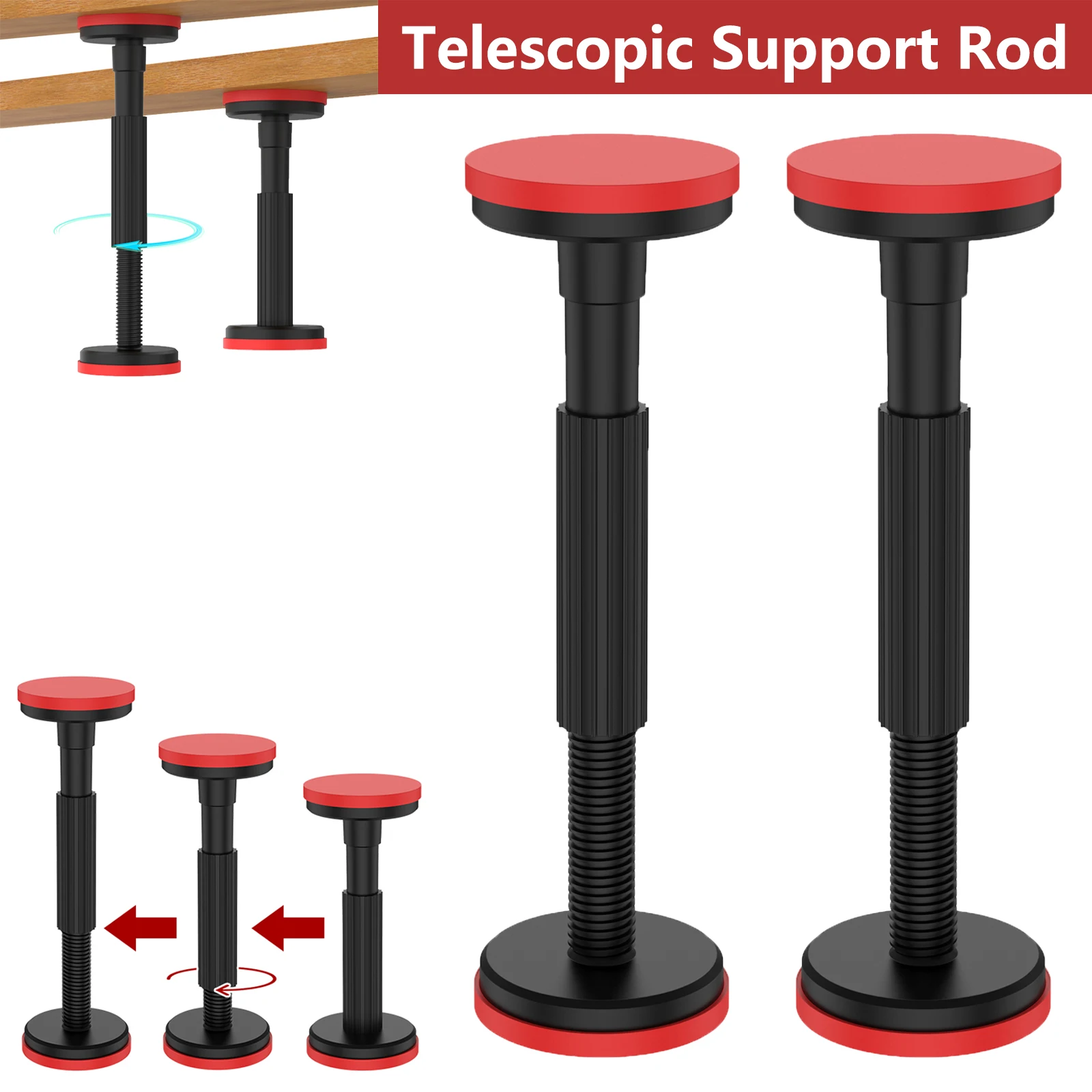 2 Pcs Telescopic Support Bar 200 kg Load-Bearing High Hardness Sink Box Adjustable Support Bar Cabinet Telescopic Lifting Tool