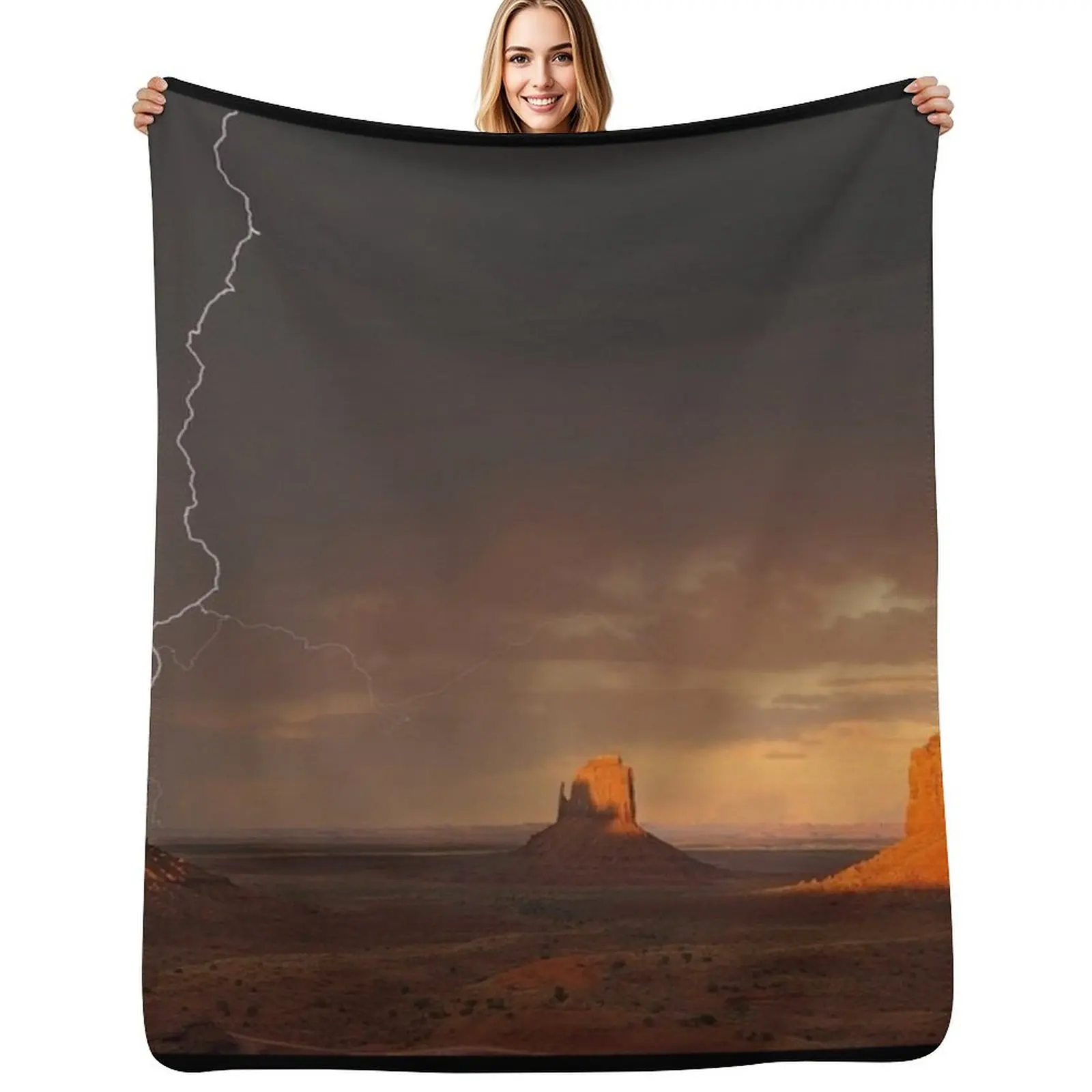 Monument Valley Throw Blanket Loose Hairy christmas decoration Retros Picnic Sofa Throw Blankets