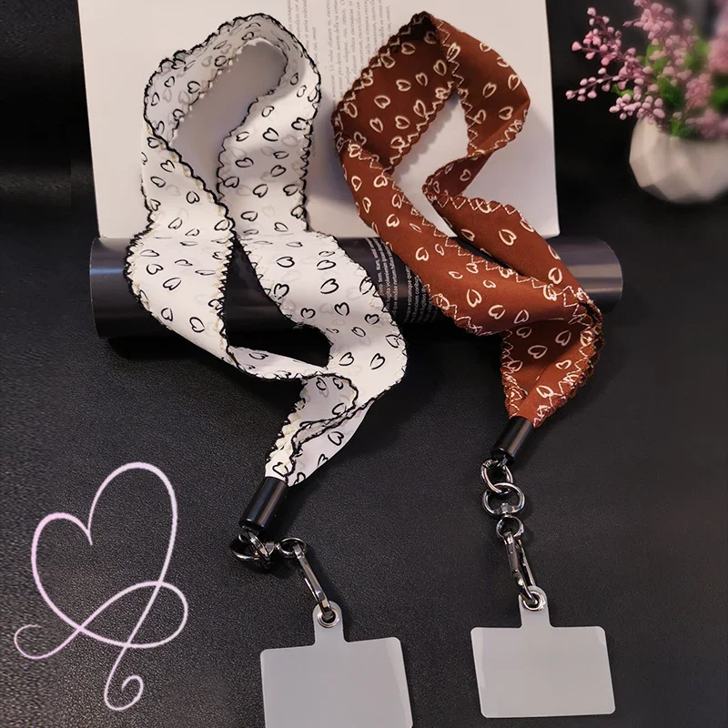 

Lace Love Scarf Lanyard Mobile Phone Lanyard Long Neck Strap, Pendant Key Chain Anti-loss Lanyard Key Phone Charm Keychain
