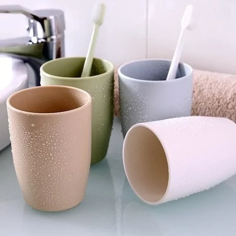 Simple Brushing Cup Thickened Round Mouthwash Cup Plastic Water Cups Wash Cup Brushing Travel Bathroom Accessories