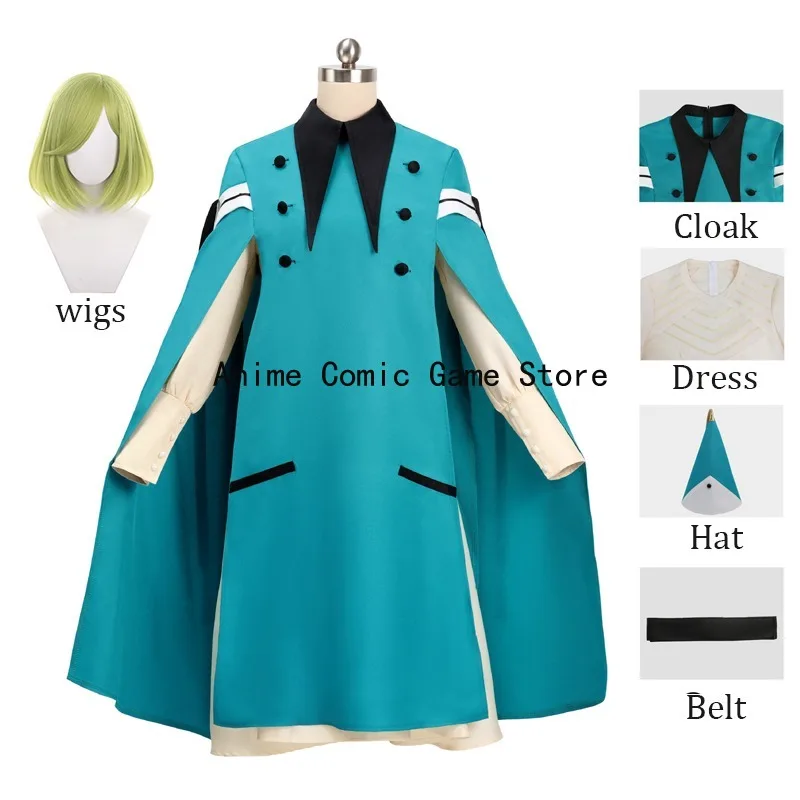 Auf Lager S-2XL Hexenhut Atelier Cosplay Coco/Agott/Tetia/Richeh Kostüm mit Hut, Perücke, Umhang Halloween-Party-Outfits für Frauen