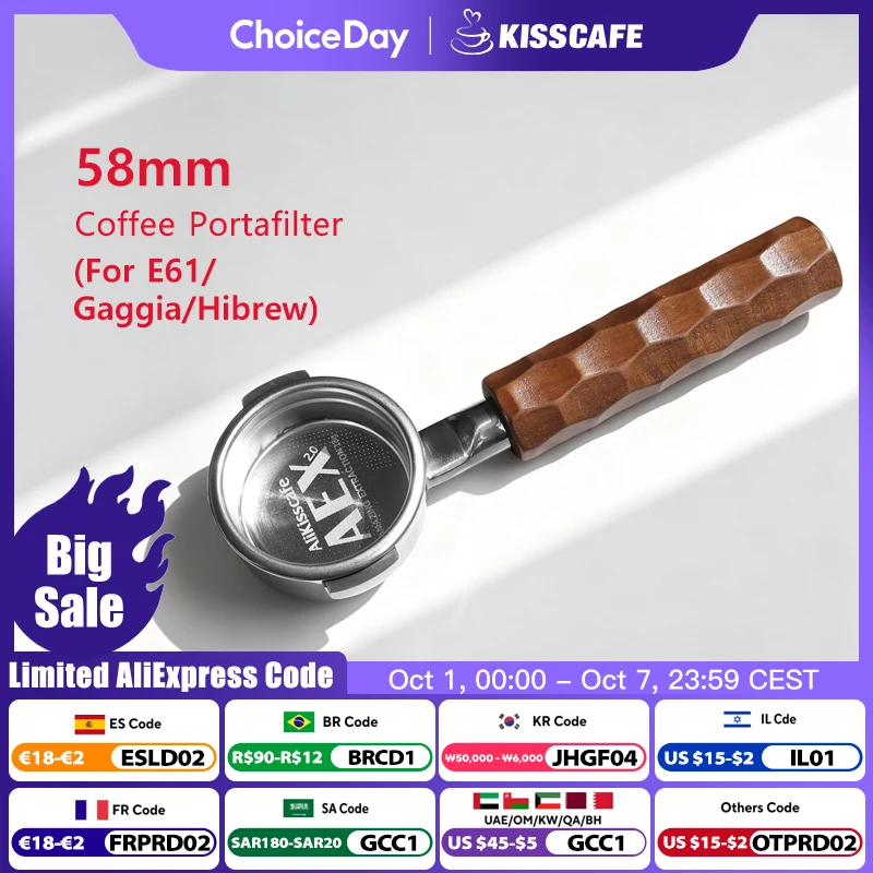 58 MM Kaffee Boden Siebträger Nackt Für E61 Gaggia Hibrew H10a Breville 920 Doppel Auslauf Espresso Zubehör Barista Werkzeuge