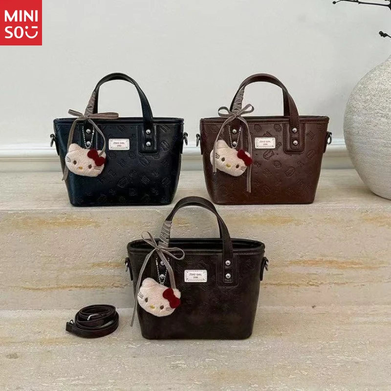 

Сумка через плечо Miniso в корейском стиле с котом, модная сумка с лентой Ins, милый мультяшный кошелек для женщин