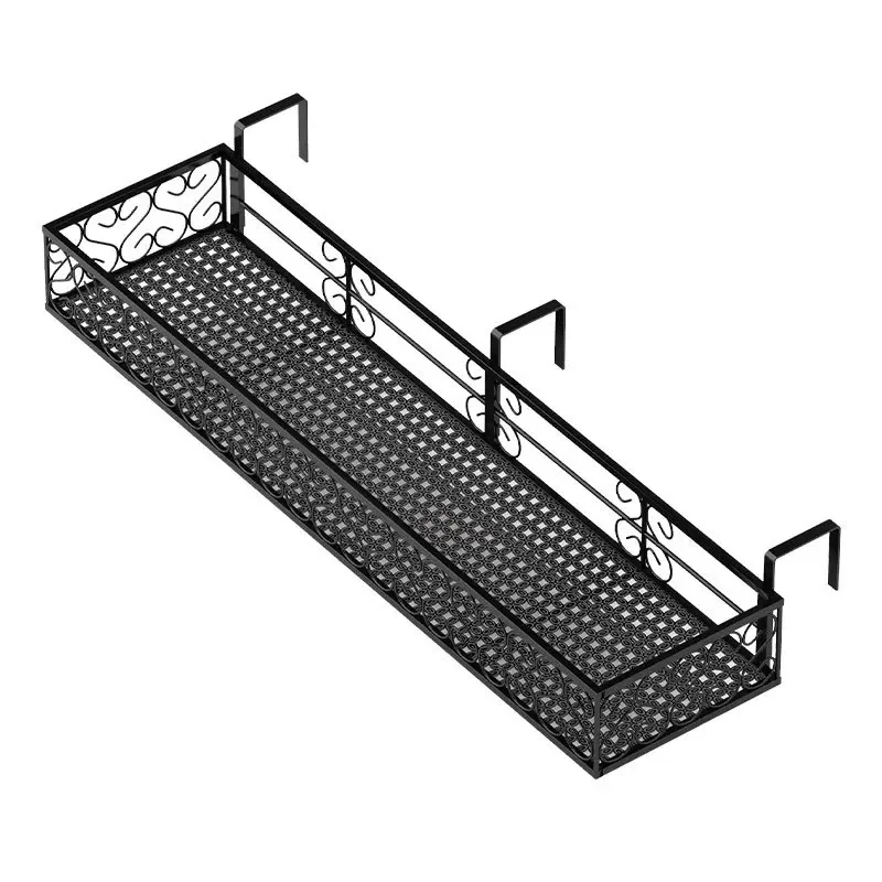 

Flower rack shelf balcony fleshy balcony flower rack railing hanging window sill flowerpot wrought iron guardrail hanger indoor