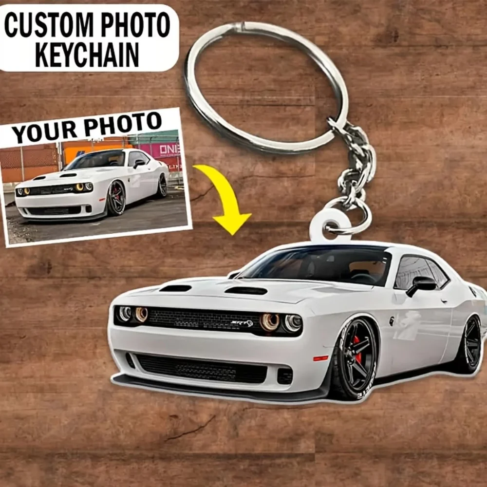 Personalized Car Photo Keychain Racing Cars Motorcycle Picture Custom  Pendant keychain Bag Pendant Car Commemorative Gift