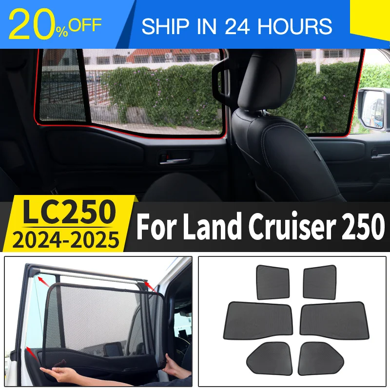 OUY For Toyota Land 2024 Cruiser 250 Prado Lc250 2025 1958 First Edition Interior Side Window Screens Shades Interior Accessorie