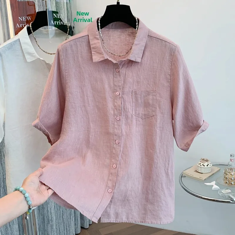 

Летний женский хлопковый льняной кардиган irt ort Sve с отложным воротником, открытый кардиган, свободный крой, утягивающий эффект, грушевидное тело