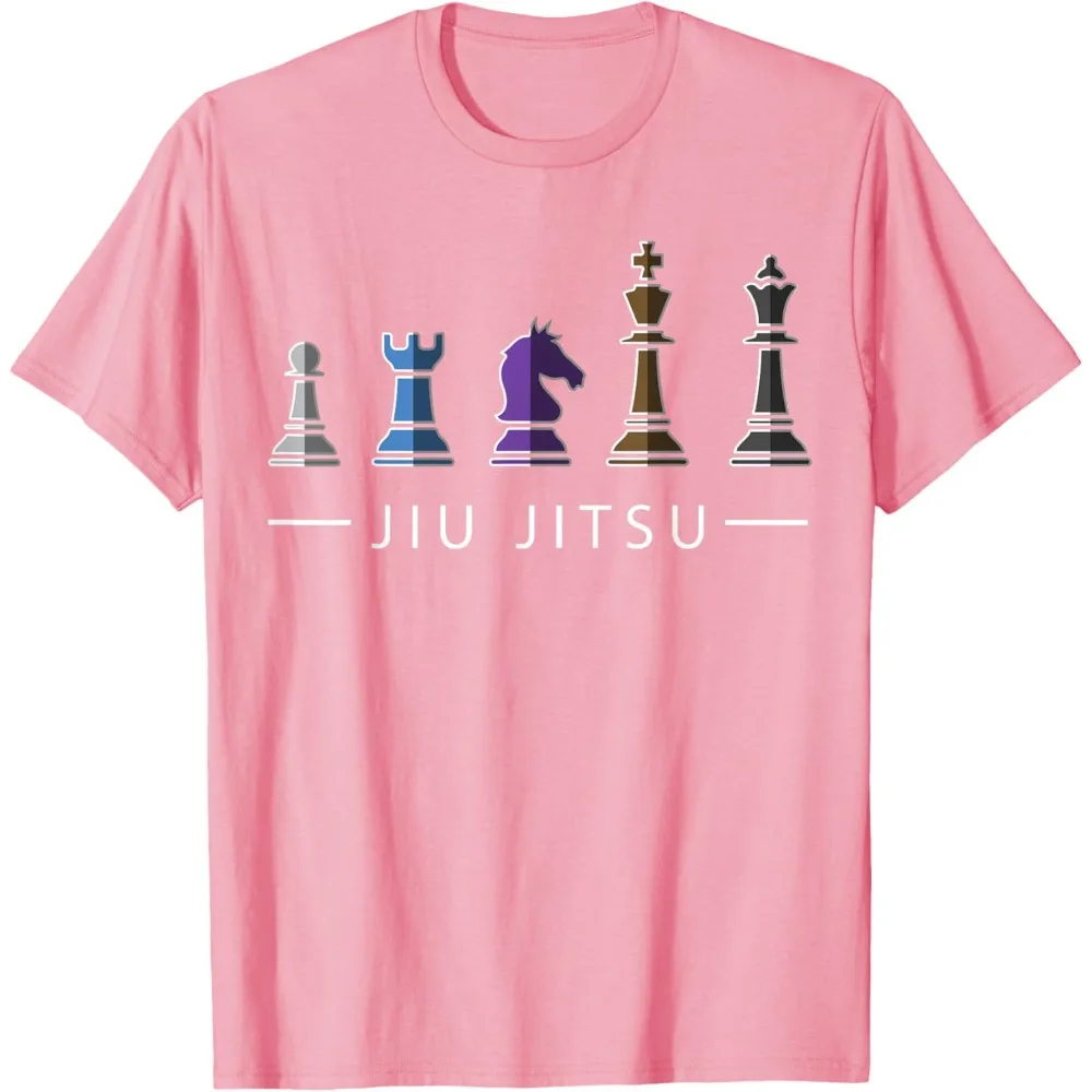 مضحك BJJ البرازيلي التي شيرت جيو جيتسو الشطرنج حزام المقاتلة MMA الهدايا المحملة فضفاضة س الرقبة رائجة البيع القمم الرجال النساء القطن قصير الأكمام #5