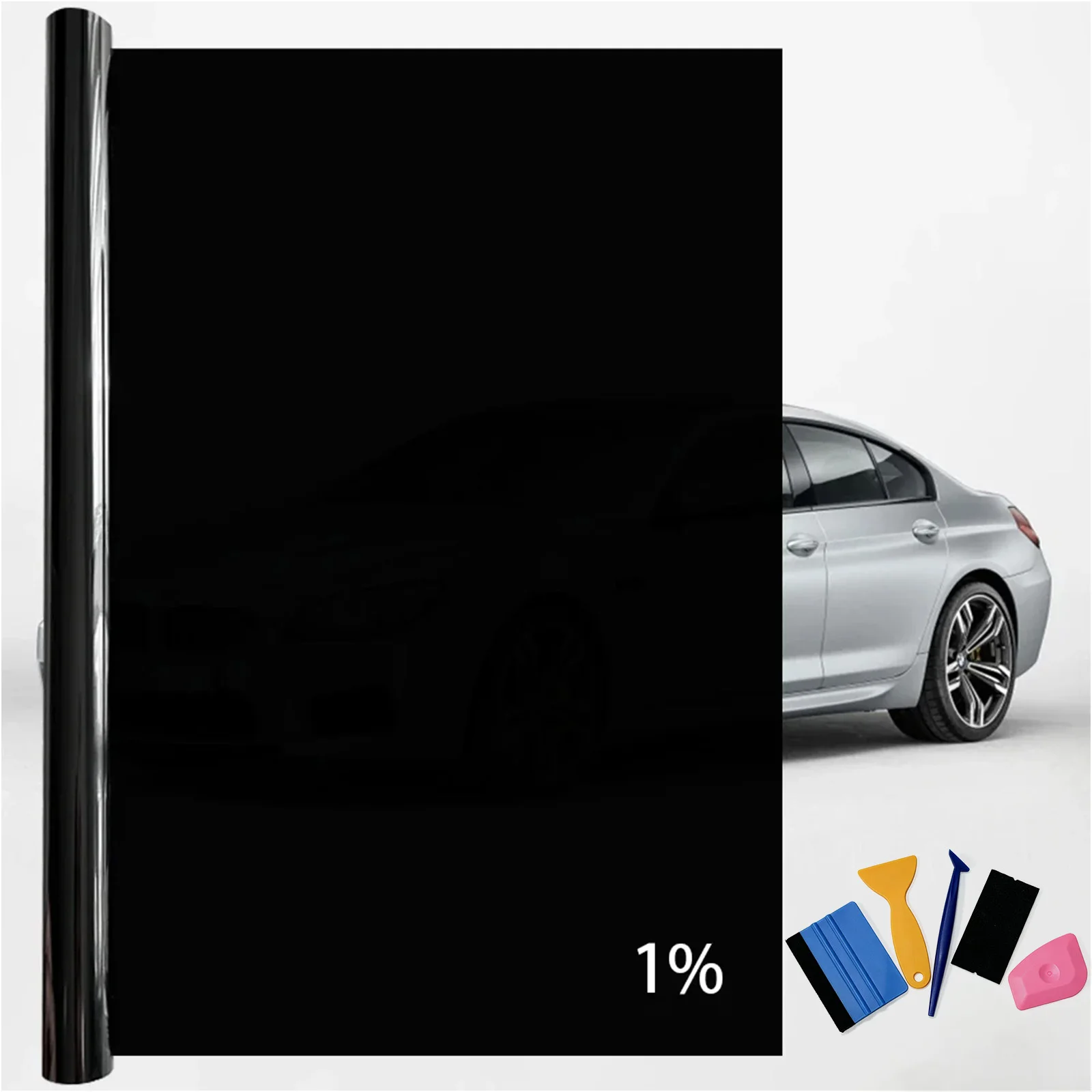 Auto-Fensterfolie 50x500cm 1-70% VLT Sichtschutz Vinyl Sonnenschutz Hitze-UV-Blocker Autoglas-Folie + DIY Werkzeugset – Detail 9