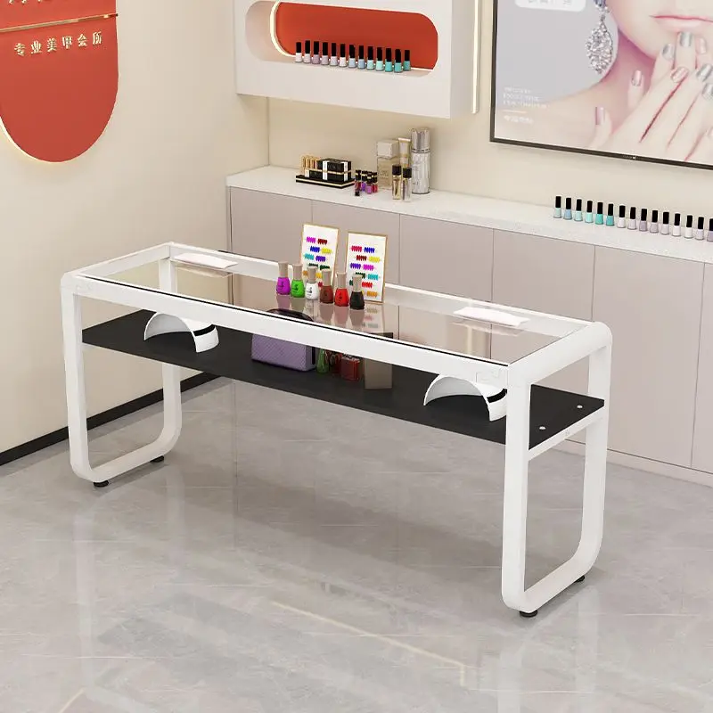 Cadeiras suporte mesa de unhas luxo europeu preto design estético organizador armazenamento mesa para manicure móveis