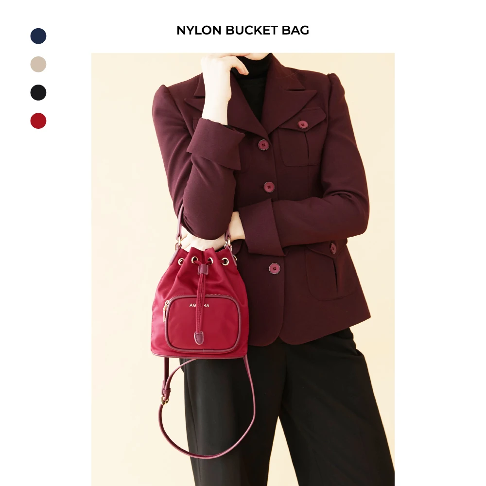 Casual Fashion Bucket Bag Micro Mini Handbag Luxury Designer Solid Small Shoulder Bag Strap Waterproof Nylon Ladies Woman Bag