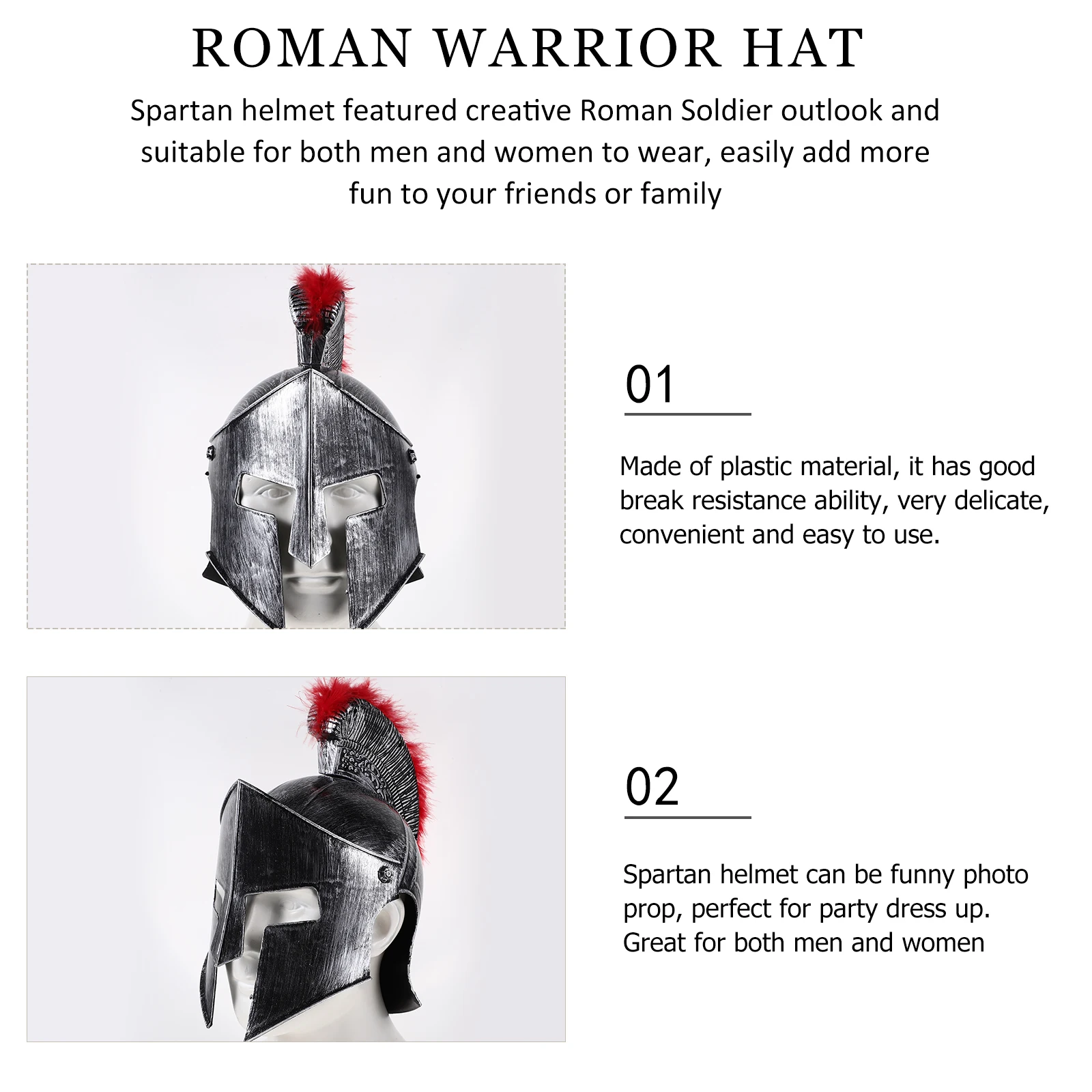 

1Pc Golden Men PVC Plastic Costume Roman Soldier Hat For Party Photoshoot Props