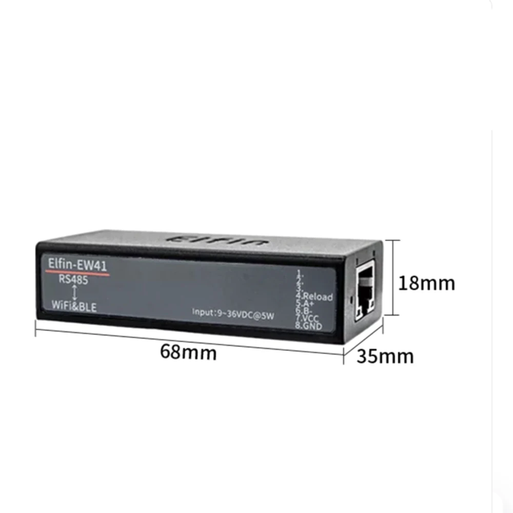 Elfin-EW40 EW41 EW42 Industrial DTU Serial Server, RS232 RS485 TTL Convert to Wi-Fi + Bluetooth, Internal Antenna