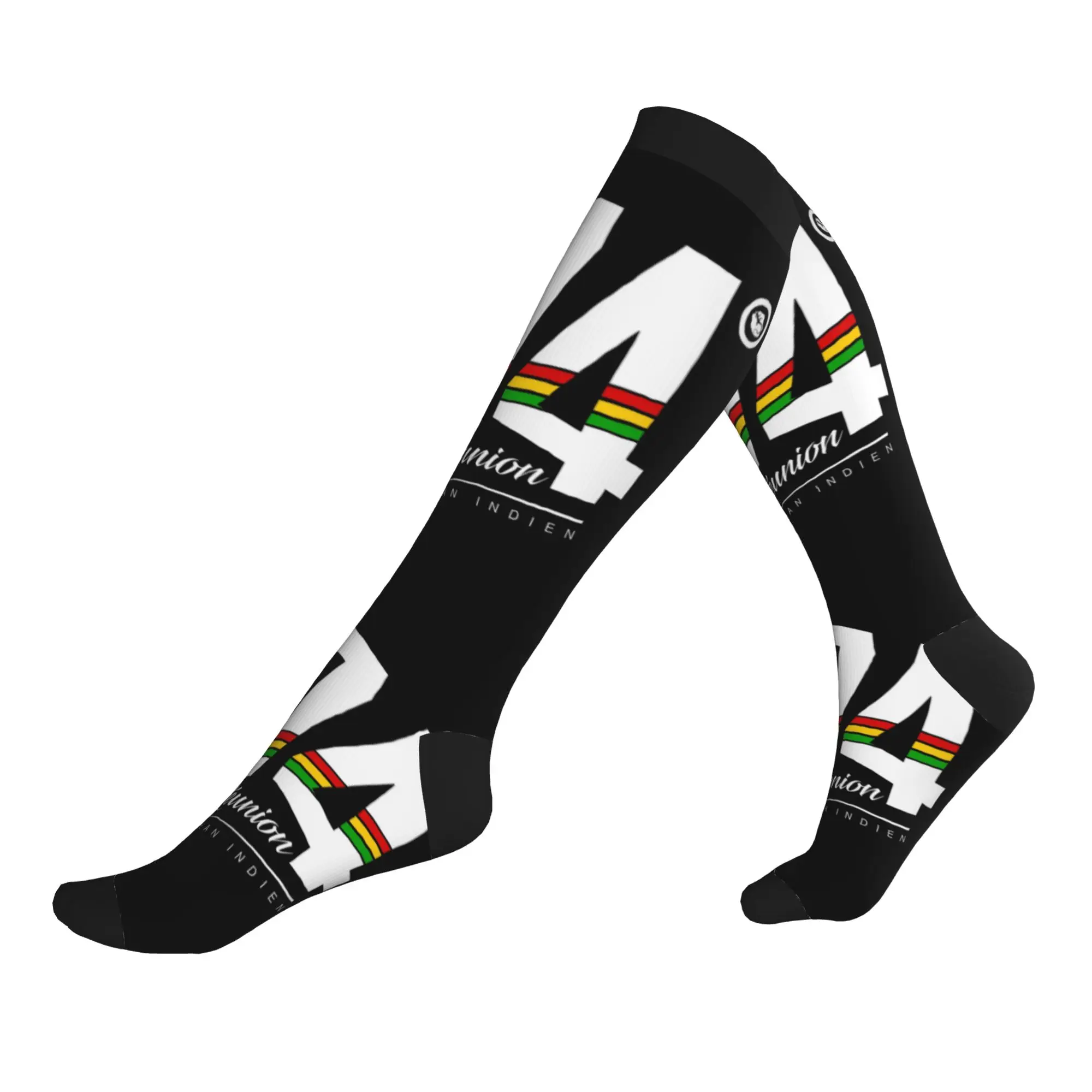

Fashion 974 Reunion Isalnd Socks Men Women Warm 3D Printed Rasta Strips Sports Basketball Socks