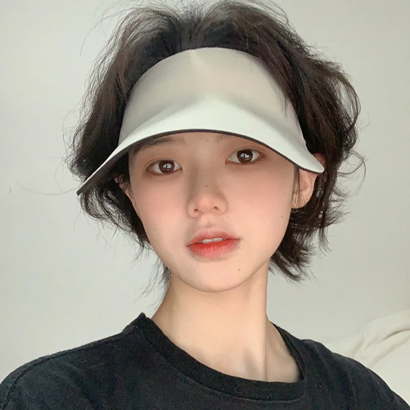 

Hollow Top Hat Cap Spring Summer Hat women's Summer Big Head Sun Hat Running Sports quick-drying Topless Ponytail Cool Cap