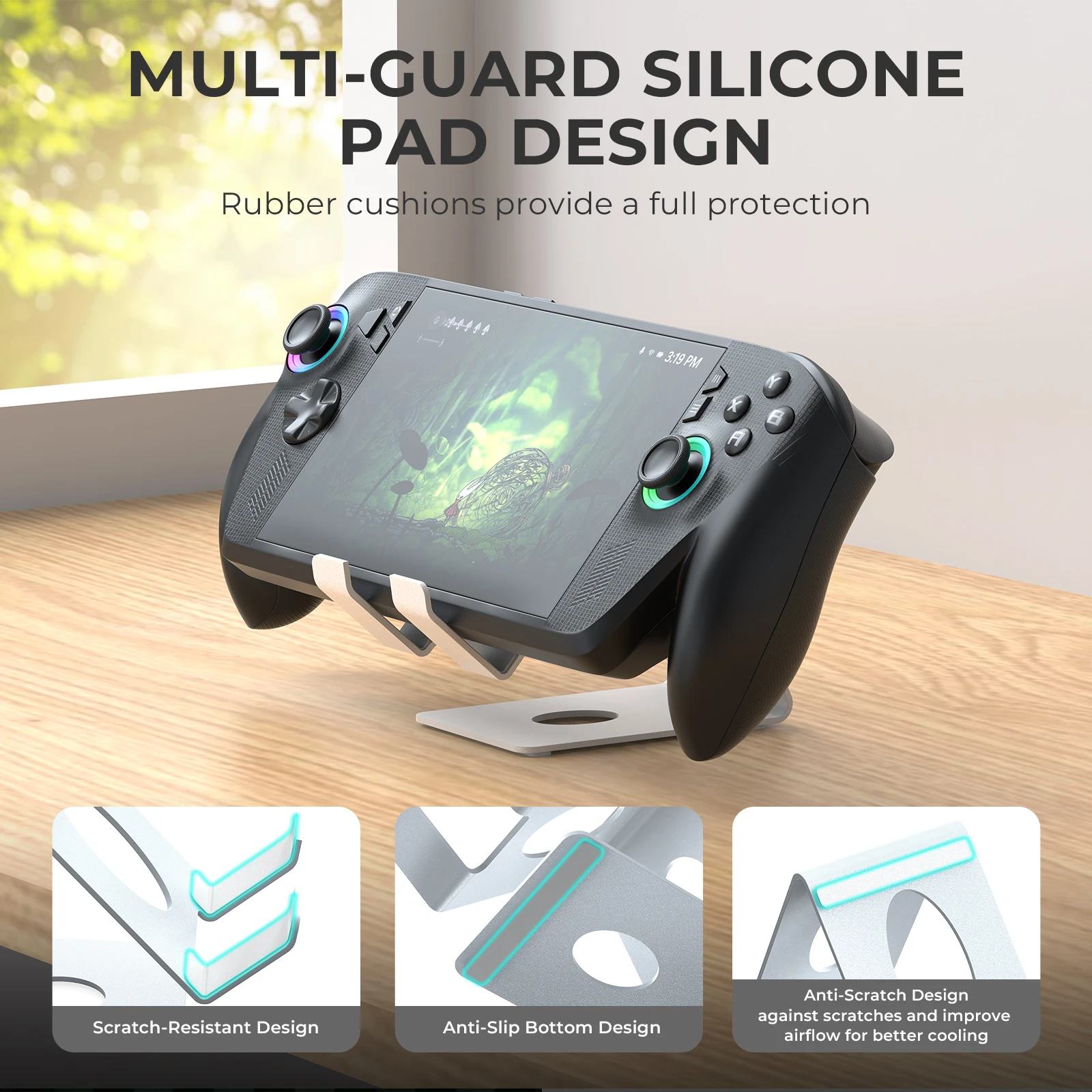 JYS-X155 Metal Desktop Stand for ROG Ally / Xbox Series X / Nintendo Switch OLED / Switch 1 & 2 / Steam Deck Handheld Consoles view 4