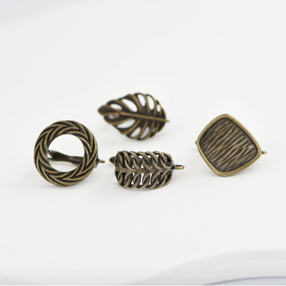 1 Pair 5 Colors DIY Black /18K Gold Plated Leaf Earring  Fixtures Hooks Clasp DIY Women's Jewelry Making Accessories Wholesale image 3