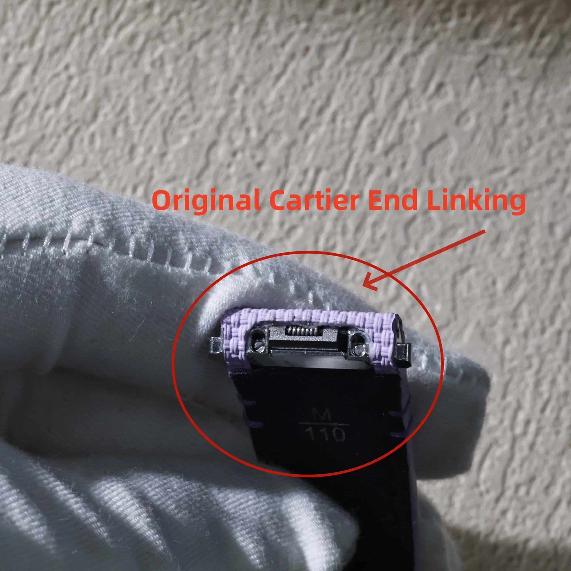 For Cartier Sandos L M Size Sailcloth Signature FKM Rubber Watch Strap With Original End Linking Quick Release Watch Bands