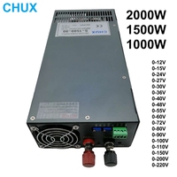 CHUX  2000W Adjustable 1500W 1000W Switching Power Supply DC 12V 15V 24V 36V 48V 60V 72V 80V 90V 220V 300V DC LED Power Supplies