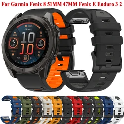 Silicone 22 26mm Watch Bands Strap for Garmin Fenix 8 51mm 47mm Tactix 7 Pro 6X 5X Plus Enduro 3 Bracelet  Quick Release Correa