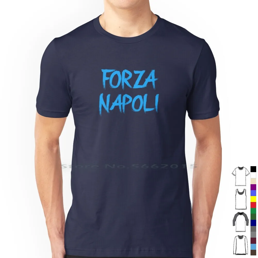 Napoli Blue T Shirt 100% Cotton Italy Calcio Italian Football Italian Soccer Napoli Gli Azzurri I Partenopei Napoletano