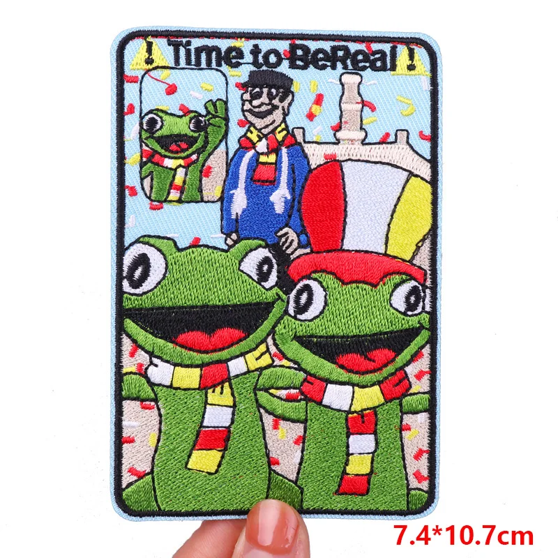 Nederland Oeteldonk embleem geborduurde patches kikker patch Nederland carnaval patches voor kleding uniform DIY opstrijkbare patches