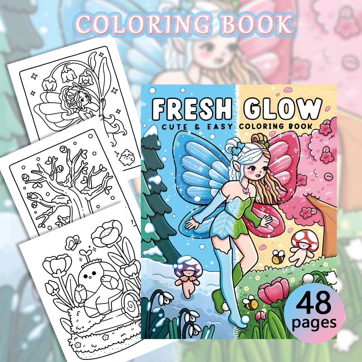Adult Coloring Book,Whimsical Multi - Theme Style,Comfort Friends’ Coloring Fun,Bold Simple Art Elements,Cheap yet Valuable