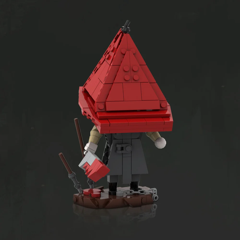 

MOC Silent Hill Game Pyramid Head Doll Model Building Blocks Red Pyramid Helmet Monster Killer Action Figure Bricks Toy Gift