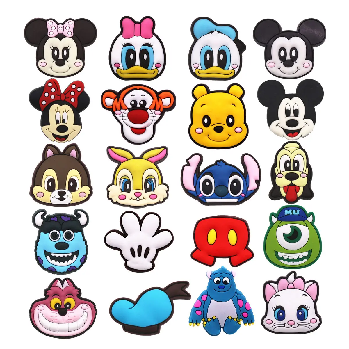 1pcs Cartoon Mickey Mouse PVC Shoes Charms Jeans Shoe Buckle Decoration Funny Monsters Inc Sandals Accessories Kids Gifts